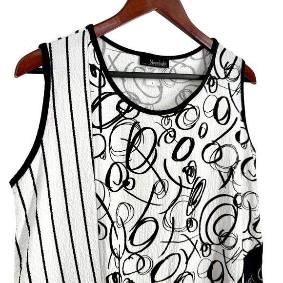 Moonlight by Y&S Sz Small Black White Long Dress Wearable Art Unique Artsy - Picture 4 of 8